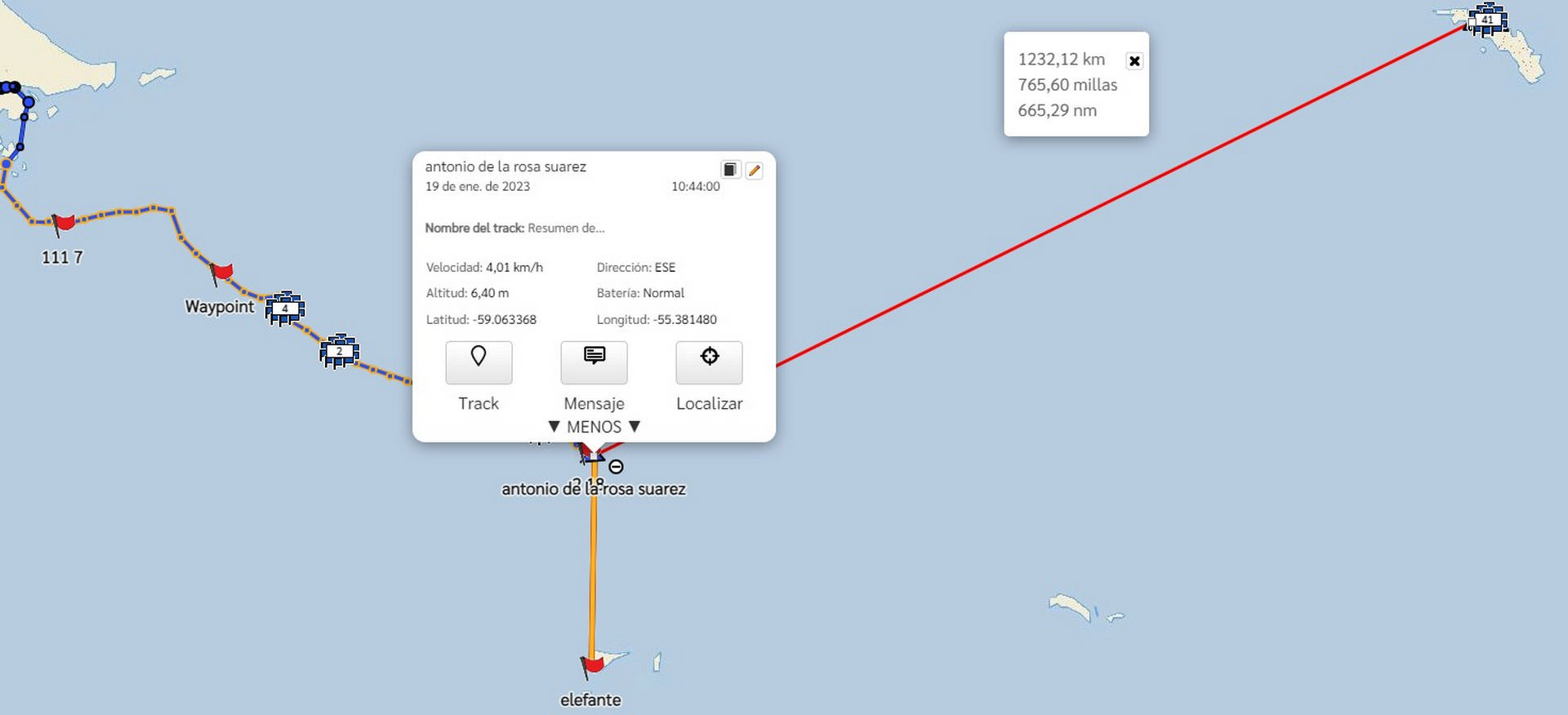 Ocean Defender en el mismo meridiano que Isla Elefante