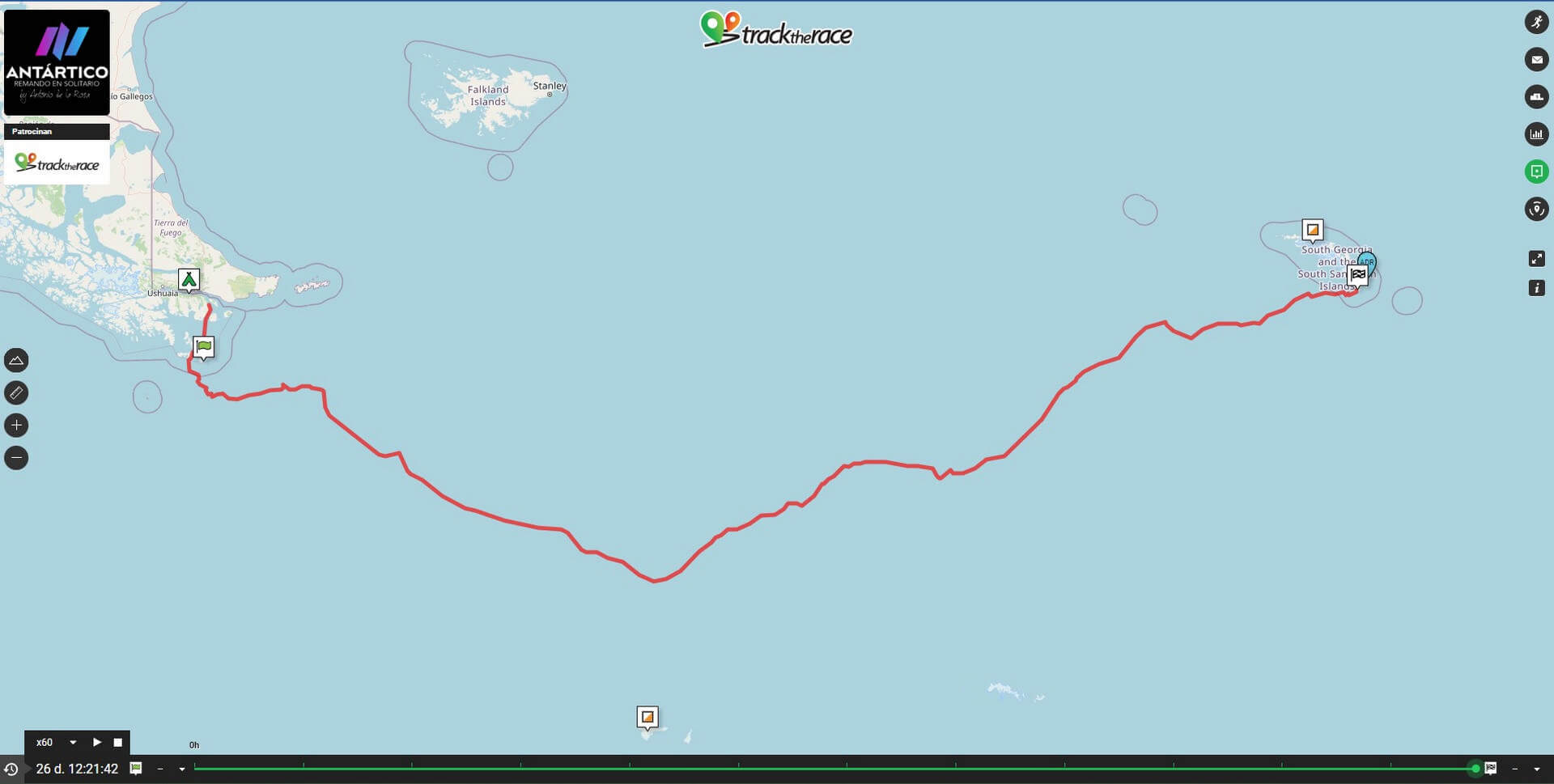 Track expedición Antártico en solitario por Antonio de la Rosa
